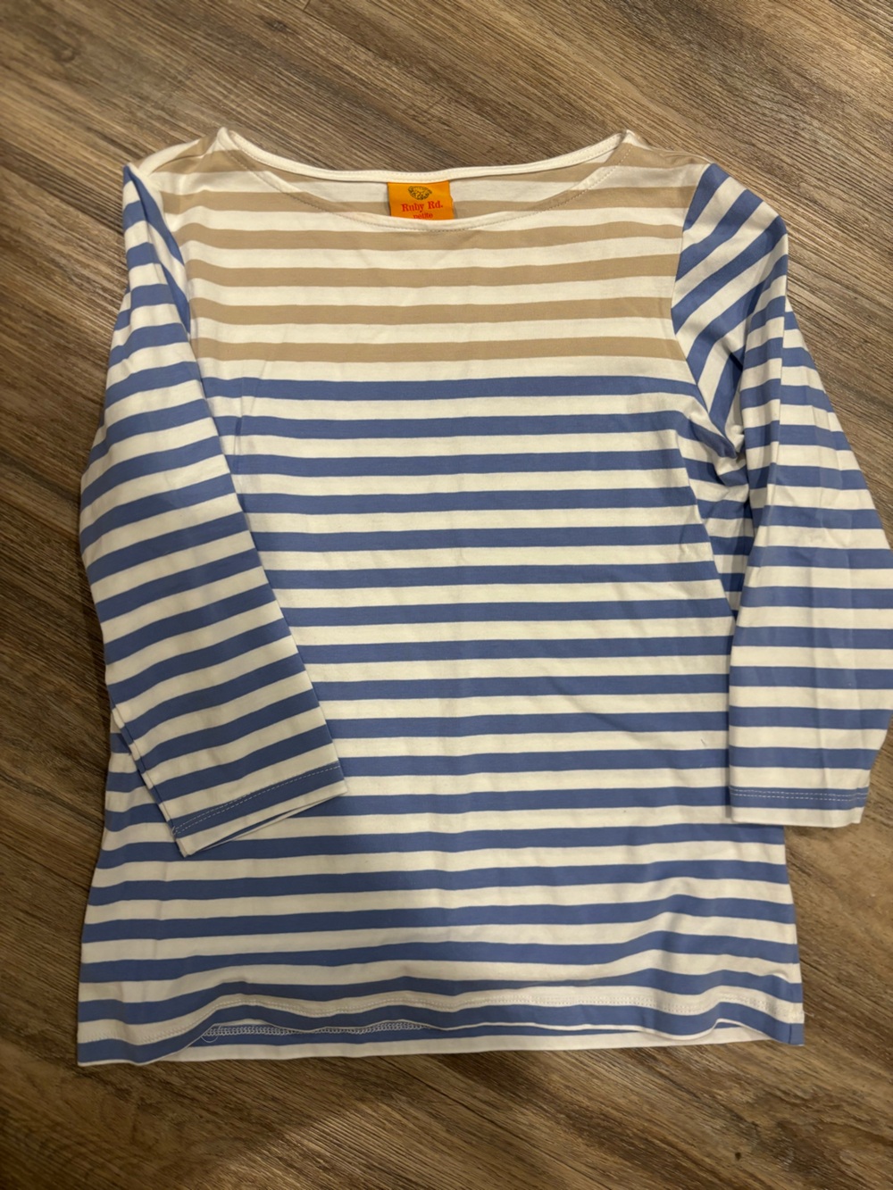 Ruby Rd Petites Striped Boatneck Tops Size PS x 2! 3/4 Sleeve!